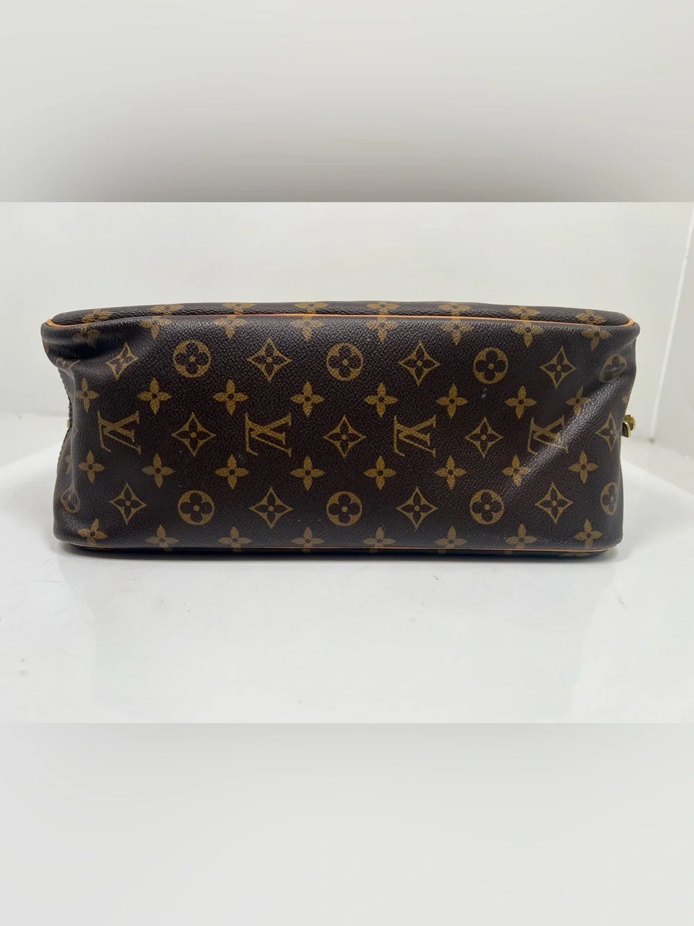 Louis Vuitton Monogram Trouville Handbag Brown Canvas Satchel Purse M42228